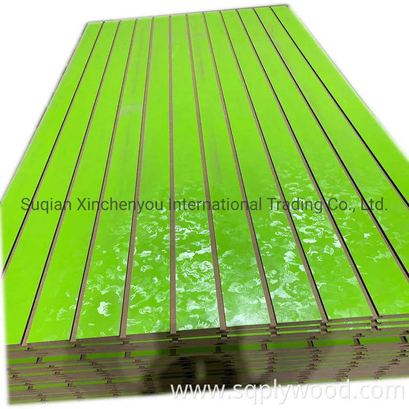 China Factory Produce 7-11 grooves Melamine Faced MDF/Slot MDF